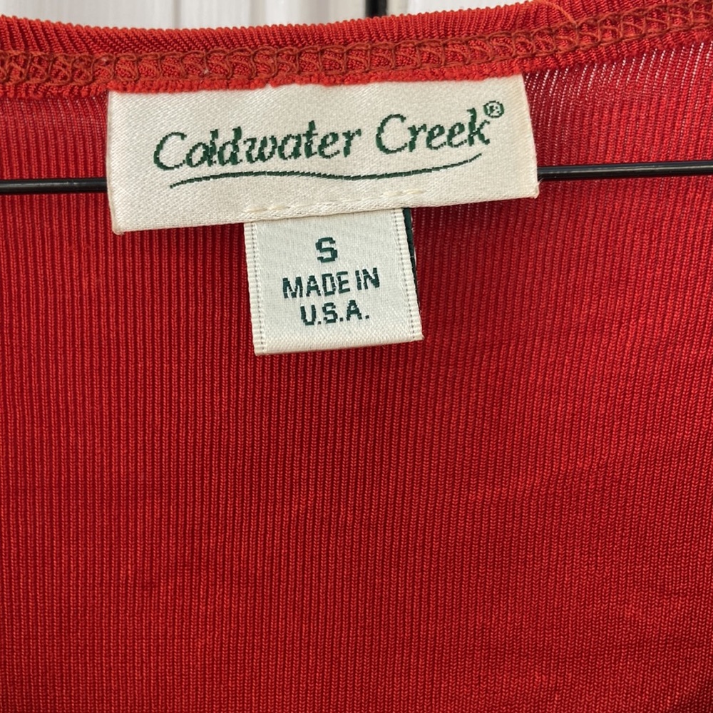 Coldwater creek orangey red long sleeve tunic. Small - Picture 2 of 2